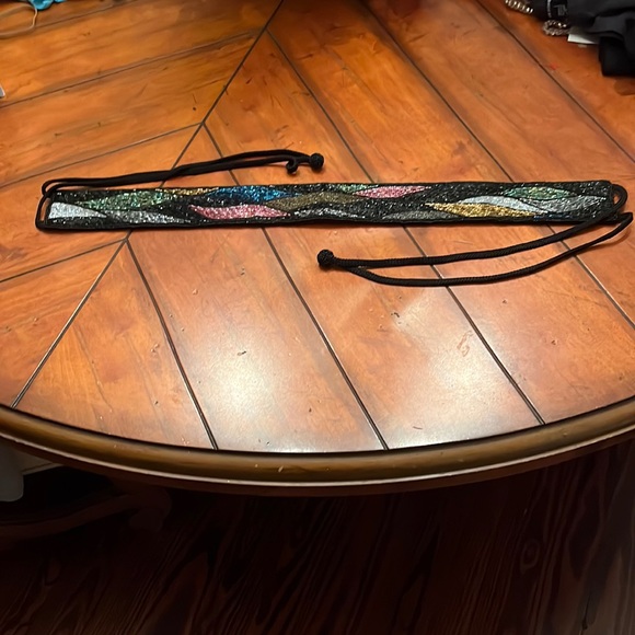 Vintage 80s ADG Fashion Imports Multi-colored Beaded Corded Belt 50" - Picture 8 of 8